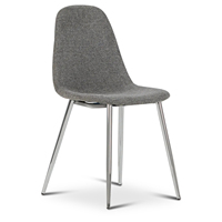 Mobilier de salle à manger design Chaise de salle à manger en tissu moderne contractée avec pieds en métal