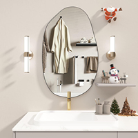 Personnalisé Moderne Pleine Longueur Sans Cadre Asymétrique Ondulé Verre Mur Miroir Argent Motif Design Chambre Salle De Bains Usage Décoratif