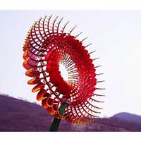 Grande sculpture extérieure en métal art sculpture cinétique éolienne en acier inoxydable