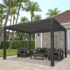 <span class=keywords><strong>Pergola</strong></span> à lames orientables en aluminium thermolaqué, système de toiture <span class=keywords><strong>bioclimatique</strong></span> motorisé et étanche pour pavillon de jardin extérieur - Product Image 2