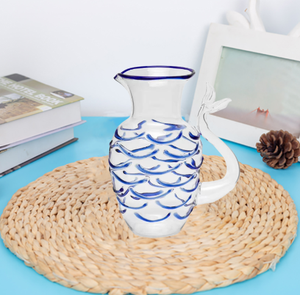 เหยือกน้ำแก้วใส่น้ำพร้อมหูจับปลาทำมือสก์ท็อปงานตามสั่ง - Product Image 5