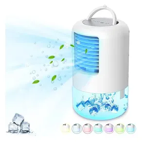 휴대용 바닥 물 공기 냉각기 더블 팬 휴대용 증발기 공기 냉각기 증발 에어컨 인버터 야간 조명