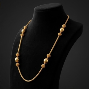 925 Silver Antique Mala <b>Necklace</b> Beads Chain Minimalist <b>Long</b> Traditional Ethnic Wedding Gift Jewelry for Women Daily Wear - Product Image 1