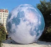 Globe terrestre gonflable, boule de planète gonflable, éclairage LED, ballon gonflable pour décorations, planète personnalisée, espace, lune