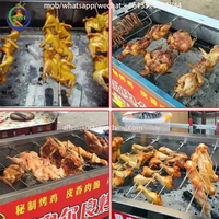 Four de poulet rôti automatique, au gaz sans fumée, chariot rotatif de barbecue, Orleans cuisses et ailes de poulet rôti