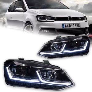 Nuovo Faro LED per <span class=keywords><strong>Volkswagen</strong></span> <span class=keywords><strong>Polo</strong></span> 11-18, Gruppo Ottico LED Modificato con Doppia Lente a L e Luci DRL e Indicatori di Direzione - Product Image 1
