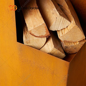 Grande décoration de jardin extérieure personnalisée en gros Cheminée à bois durable en acier Corten - Product Image 5