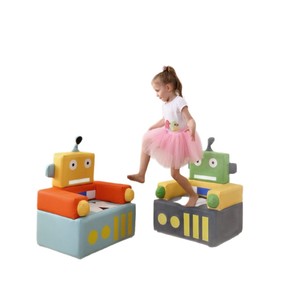 Mini-canapé pour enfants en tissu, design robot, avec dossier, pour les enfants de 3 ans et plus, siège pour chambre d'enfant - Product Image 5
