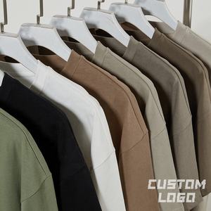 Peso pesado Drop Shoulder Logo Streetwear Plain Soft Fabricante Personalizado de alta calidad Camiseta de gran tamaño Hombres 100% Camisetas de algodón - Product Image 2