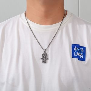 Uomo <span class=keywords><strong>di</strong></span> moda gioielli in argento in acciaio inox collana uomo occhio <span class=keywords><strong>di</strong></span> <span class=keywords><strong>dio</strong></span> palma ciondolo collana per uomo - Product Image 6