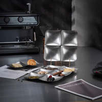 Plaques rondes en acier inoxydable incassables au lave-vaisselle grandes pour cuisine camping barbecue service de nourriture