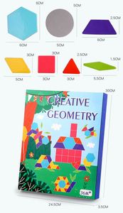 Jeu de blocs magnétiques en bois Montessori pour enfants, forme géométrique Tangram, amusant et éducatif - Product Image 6