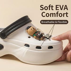 Sabots plats souples en maille antidérapants pour femmes, tendance été, rehaussant la taille (5 cm), chaussures d'extérieur pour femmes - Product Image 6