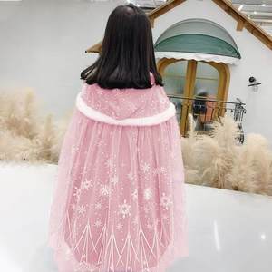 Cape en polyester pour filles, style Princesse Frozen, avec lacets, manteau chaud pour enfants, automne/hiver - Product Image 4