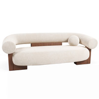 Ensemble de canapés rectangulaires minimalistes de style nordique pour petits salons et maisons d'hôtes, design Wabi-Sabi, structure en bois massif, utilisation hôtelière