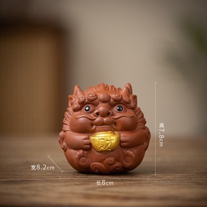 Ornamento <span class=keywords><strong>Drago</strong></span> Divino in Argilla Nera Viola, Portafortuna per la Casa - Product Image 5