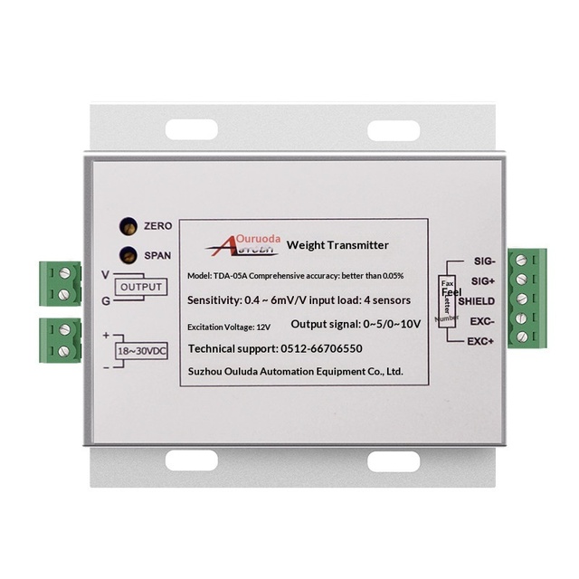 Ouluda TDA-05 Weight Transmitter Voltage 0-5V/0-10V Current 4-20mA IP64 Aluminum Alloy 1 Year Warranty China Customizable