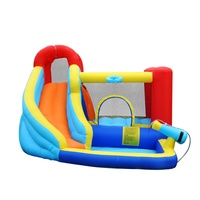 Castello Gonfiabile per Bambini Conforme UKCA - PVC Ecologico e Nylon, Capacità 300KG per 2-5 Bambini, Parco Giochi Interno/Esterno