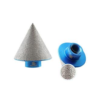 Outil de chanfreinage diamanté à haute vitesse pour le brasage, foret d'agrandissement de bord en céramique à angle de chanfrein, pointe conique plate et pointe conique pour machine - Product Image 2