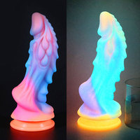 Dildos anaux en silicone liquide lumineux, créature dragon, plug anal réaliste, gros dildos monstres pour femmes et hommes, jouets sexuels