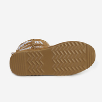 Bottes courtes en fourrure de mouton d'Australie, en daim de vache, style graffiti classique, mode féminine personnalisée