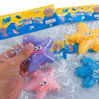 Série Simulation Océan : Jouet Squishy Anti-Stress en Caoutchouc Étoile de Mer Mignonne à Grande Bouche et Œil Porte-Bonheur