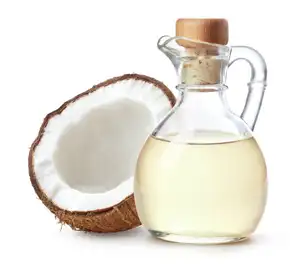 Label pribadi minyak kelapa organik alami pria wanita, minyak perawatan rambut pelembab menutrisi rambut 100%