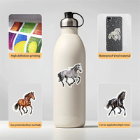 50 Autocollants Créatifs Animaux Graffiti Motif Cheval Adhésifs Étanche pour Décorations de Téléphones et Gobelets