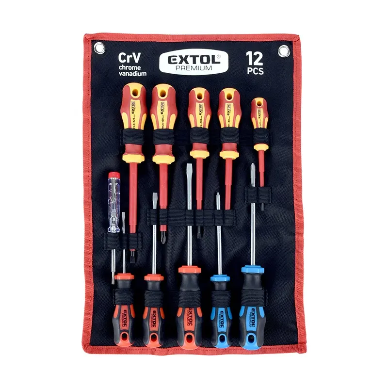 53088 EXTOL 11 pcs screwdrivers combined set with tester