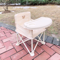Chaise haute pour bébé en métal à dossier haut, pliable et légère, utilisable comme chaise de camping, pour l'extérieur, l'hôtel et la salle de bain
