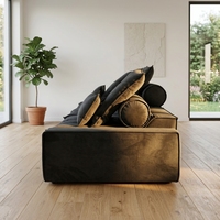 Ensemble de canapés modulaires sectionnels modernes et durables à profil bas avec rembourrage en tissu et éponge, compressé sous vide pour cinéma maison au sol