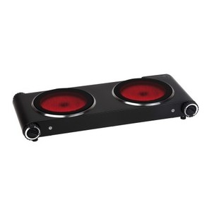 Plaque de cuisson vitrocéramique électrique 2 feux 2400W, cuisine rapide et efficace, idéale pour préparer des repas à la maison ou en camping. - Product Image 1