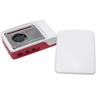 Raspberry beri Pi 5 resmi merah dan putih casing pembuangan panas dengan kipas dan cangkang pelindung