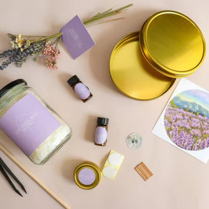 <span class=keywords><strong>Kit</strong></span> de fabrication de bougies à la cire d'abeille et au soja : parfum lavande et vanille - Product Image 1