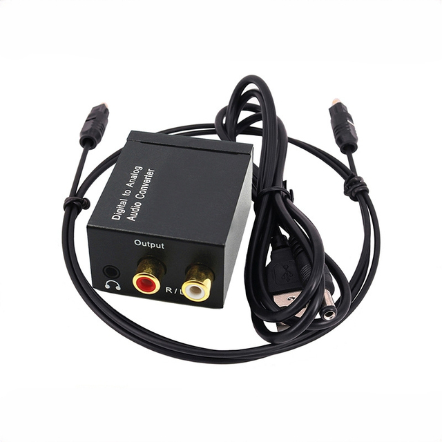 Lengtion Digital Analog Audio Converter 3.5 Amplifier Optical Fiber/Coaxial Inputs 1080P Resolution Supports Remote Awaking