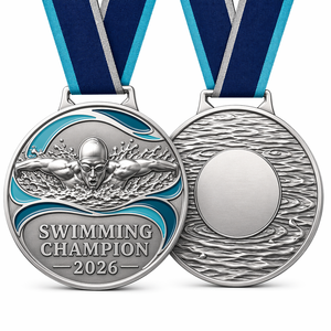 Medalla Deportiva Personalizada de Aleación de Zinc con Relieve 3D y Esmalte para Halterofilia, Ballet, Danza, Carrera, Premios de Honor, Natación - Product Image 1