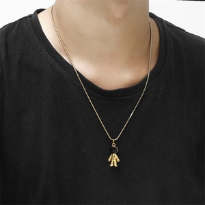 Popular Gold Plated Astronaut Pendant Necklace Stainless Steel Men Jewelry - Product Image 5