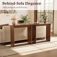 Table console en bois massif de noyer, style minimaliste du milieu du siècle, en bois de caoutchouc fin, en stock aux États-Unis |   Stable et robuste XGZ005