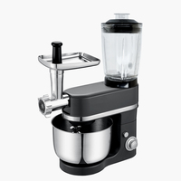 Batteur sur socle électrique professionnel commercial 1000W-1500W 6 vitesses avec crochet pétrisseur et batteur plat en acier inoxydable, bol mélangeur inclus