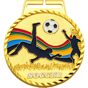 Medallas de Competición Mundial de Fútbol en Metal 3D, Diseño Personalizado en Oro, Plata y Bronce, con Corte y Grabado, Impresión y Cintas con Recubrimiento de Color Personalizado - Product Image 3