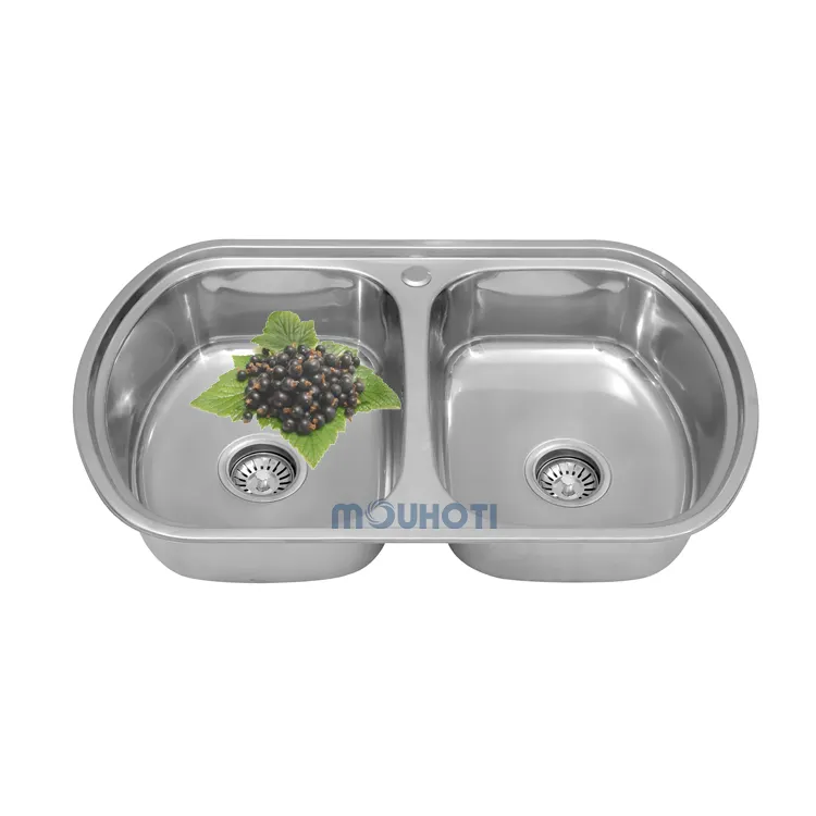 Cheap Double Bowl Drop-in Stainless Steel Round Bar Modern Small Kitchen Sink