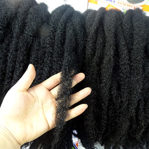 3X simpul Kuba 16 "180G ekstensi rambut keriting Afro ekstensi rambut tahan api Gaya ekor kuda alami Harga Murah mengepang - Product Image 5