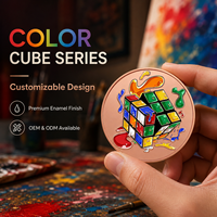Pièce de monnaie en cuivre pur 999 de 5 oz et 1 oz, Série Cube de Couleurs, Style Graffiti, Impression UV 3D en relief, Édition Créative pour Collectionneurs