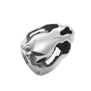 Men's Titanium Steel Skull Ring Silver Animal <b>Head</b> Retro Punk <b>Style</b> Jewelry 260108 - Product Image 1