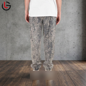 Pantalones Jogger Casuales de Algodón Ligero para Hombre, Corte Recto, Cintura Media, Lavado Ácido, Oversize, Felpa Francesa, Efecto Desgastado, Estampado Vintage - Product Image 1