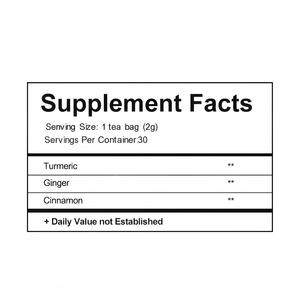 Thé biologique Moringa, curcuma, gingembre et cannelle sans caféine, antioxydant, à base de plantes, de la marque OEM Nature's Energy, boîte de 30 sachets. - Product Image 2