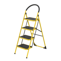 Vente directe d'usine échelle à 4 marches pour la maison échelle pliable en acier à usage domestique avec tapis antidérapant