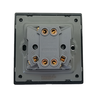 VNX V9 Series British Standard Modern Luxury Double Plate Silver 20A Interrupteur mural électrique et prise de courant pour la maison