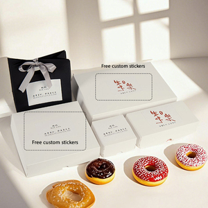 Custom <strong>Printed</strong> Logo Food Grade Bakery Dessert Pastry Doughnut Bagel Mini <strong>Donuts</strong> Packaging <strong>Boxes</strong> and Free Custom Stickers - Product Image 5
