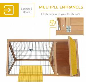 Chilochilo intérieur pas cher lapin lapin Cage sapin bois lapin clapier avec toit étanche arrière-cour extérieur lapin maison avec 2 pistes - Product Image 3